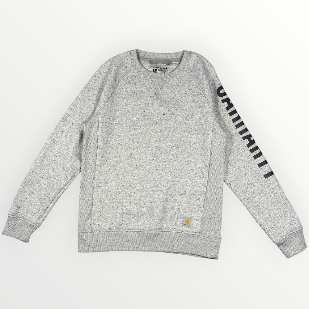 Carhartt Relaxed Fit Midweight Crewneck Block Logo Sleeve ‎ Sweatshirt Women's S